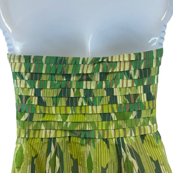 New CHARLIE JADE Green Strapless Pleated Sweetheart Bodice Mini Dress Women's M - Picture 3 of 10